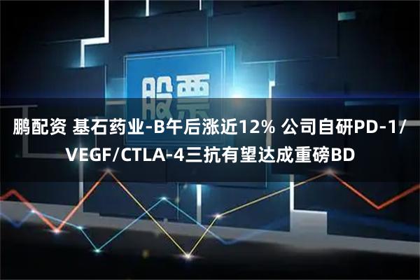 鹏配资 基石药业-B午后涨近12% 公司自研PD-1/VEGF/CTLA-4三抗有望达成重磅BD