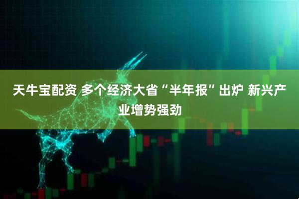 天牛宝配资 多个经济大省“半年报”出炉 新兴产业增势强劲