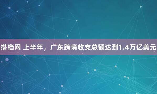 搭档网 上半年，广东跨境收支总额达到1.4万亿美元